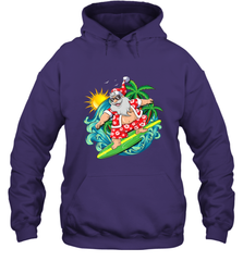 Christmas in July Santa Claus Hawaiian Surfing Gift Surf Hooded Sweatshirt Hooded Sweatshirt - FordPhuMy