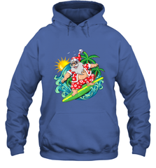 Christmas in July Santa Claus Hawaiian Surfing Gift Surf Hooded Sweatshirt Hooded Sweatshirt - FordPhuMy