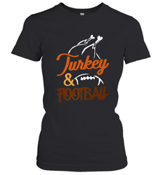 Turkey And Football Thanksgiving Day Football Fan Holiday Women's T-Shirt