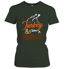 Turkey And Football Thanksgiving Day Football Fan Holiday Women's T-Shirt Women's T-Shirt - FordPhuMy