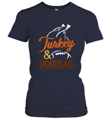 Turkey And Football Thanksgiving Day Football Fan Holiday Women's T-Shirt Women's T-Shirt - FordPhuMy