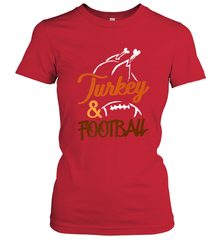 Turkey And Football Thanksgiving Day Football Fan Holiday Women's T-Shirt Women's T-Shirt - FordPhuMy