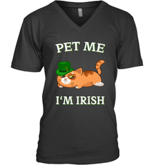 Pet Me I'm Irish Funny Cat Lover St. Patrick's Day Men's V-Neck Men's V-Neck - FordPhuMy
