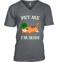 Pet Me I'm Irish Funny Cat Lover St. Patrick's Day Men's V-Neck Men's V-Neck - FordPhuMy