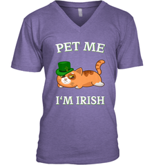 Pet Me I'm Irish Funny Cat Lover St. Patrick's Day Men's V-Neck Men's V-Neck - FordPhuMy