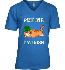 Pet Me I'm Irish Funny Cat Lover St. Patrick's Day Men's V-Neck Men's V-Neck - FordPhuMy