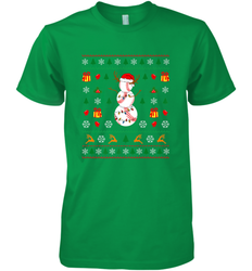 Christmas Baseball Snowman Reindeer In A Santa Hat Pajama Men's Premium T-Shirt