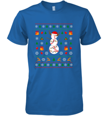 Christmas Baseball Snowman Reindeer In A Santa Hat Pajama Men's Premium T-Shirt Men's Premium T-Shirt - FordPhuMy