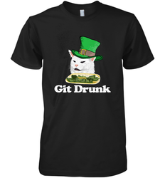 Git Drunk Funny Arguing Cat Meme St Patricks Day Men's Premium T-Shirt