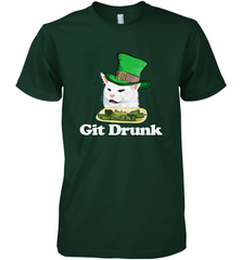 Git Drunk Funny Arguing Cat Meme St Patricks Day Men's Premium T-Shirt Men's Premium T-Shirt - FordPhuMy
