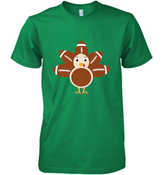 Funny Football Turkey Fall Thanksgiving Football Men's Premium T-Shirt
