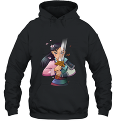 Disney Mulan Anime Half Girl Half Warrior Hooded Sweatshirt