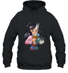 Disney Mulan Anime Half Girl Half Warrior Hooded Sweatshirt Hooded Sweatshirt - FordPhuMy