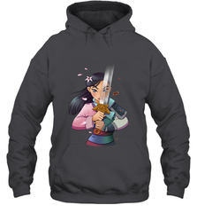 Disney Mulan Anime Half Girl Half Warrior Hooded Sweatshirt Hooded Sweatshirt - FordPhuMy