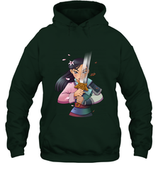 Disney Mulan Anime Half Girl Half Warrior Hooded Sweatshirt Hooded Sweatshirt - FordPhuMy