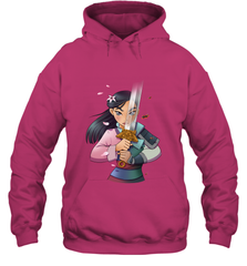 Disney Mulan Anime Half Girl Half Warrior Hooded Sweatshirt Hooded Sweatshirt - FordPhuMy