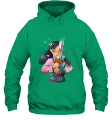 Disney Mulan Anime Half Girl Half Warrior Hooded Sweatshirt Hooded Sweatshirt - FordPhuMy