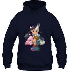 Disney Mulan Anime Half Girl Half Warrior Hooded Sweatshirt