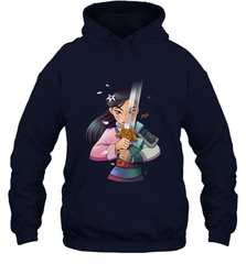 Disney Mulan Anime Half Girl Half Warrior Hooded Sweatshirt Hooded Sweatshirt - FordPhuMy