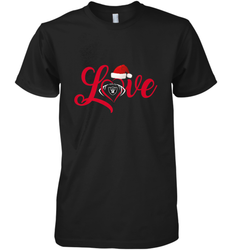 NFL Oakland Raiders Logo Christmas Santa Hat Love Heart Football Team Men's Premium T-Shirt
