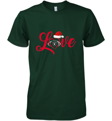 NFL Oakland Raiders Logo Christmas Santa Hat Love Heart Football Team Men's Premium T-Shirt Men's Premium T-Shirt - FordPhuMy
