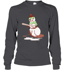 Baseball Snowman with A Bat Funny Christmas Gift Long Sleeve T-Shirt Long Sleeve T-Shirt - FordPhuMy