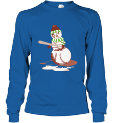 Baseball Snowman with A Bat Funny Christmas Gift Long Sleeve T-Shirt Long Sleeve T-Shirt - FordPhuMy