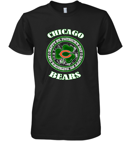 NFL Chicagi Bears Logo Happy St Patrick's Day Men's Premium T-Shirt Men's Premium T-Shirt / Black / XS Men's Premium T-Shirt - FordPhuMy