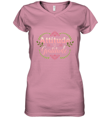 Practice Gratitude and Celebrate Recovery Women's V-Neck T-Shirt Women's V-Neck T-Shirt - FordPhuMy