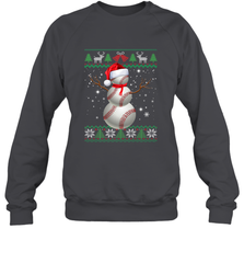 Baseball Snowman Ugly Christmas Ball Santa Pajama Xmas Gifts Crewneck Sweatshirt Crewneck Sweatshirt - FordPhuMy