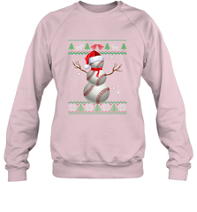 Baseball Snowman Ugly Christmas Ball Santa Pajama Xmas Gifts Crewneck Sweatshirt Crewneck Sweatshirt - FordPhuMy