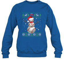Baseball Snowman Ugly Christmas Ball Santa Pajama Xmas Gifts Crewneck Sweatshirt Crewneck Sweatshirt - FordPhuMy