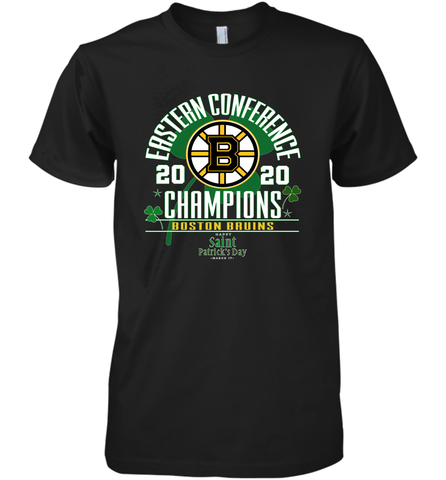 NHL ST PATRICK'S DAY Boston Bruins Fanatics 2020 Eastern Conference Champions Defensive Zone Men's Premium T-Shirt Men's Premium T-Shirt / Black / XS Men's Premium T-Shirt - FordPhuMy