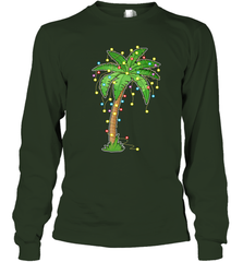 Christmas Lights Palm Tree Beach Funny Tropical Xmas Gift Long Sleeve T-Shirt Long Sleeve T-Shirt - FordPhuMy