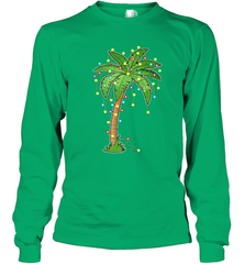 Christmas Lights Palm Tree Beach Funny Tropical Xmas Gift Long Sleeve T-Shirt Long Sleeve T-Shirt - FordPhuMy