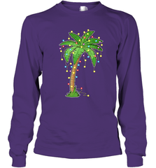 Christmas Lights Palm Tree Beach Funny Tropical Xmas Gift Long Sleeve T-Shirt Long Sleeve T-Shirt - FordPhuMy