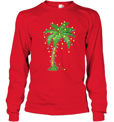 Christmas Lights Palm Tree Beach Funny Tropical Xmas Gift Long Sleeve T-Shirt Long Sleeve T-Shirt - FordPhuMy