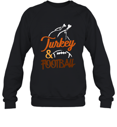 Turkey And Football Thanksgiving Day Football Fan Holiday Crewneck Sweatshirt