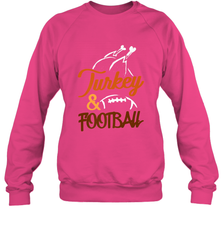 Turkey And Football Thanksgiving Day Football Fan Holiday Crewneck Sweatshirt Crewneck Sweatshirt - FordPhuMy