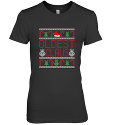 Oldest Claus Santa Hat Christmas Gift Matching Family Ugly Women's Premium T-Shirt