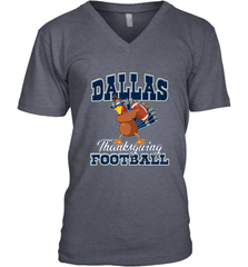 Dallas Thanksgiving Day Funny Turkey Playing Texas Football Premium T Shirt Men's V-Neck Men's V-Neck - FordPhuMy