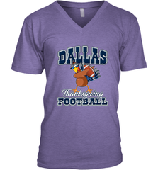 Dallas Thanksgiving Day Funny Turkey Playing Texas Football Premium T Shirt Men's V-Neck Men's V-Neck - FordPhuMy