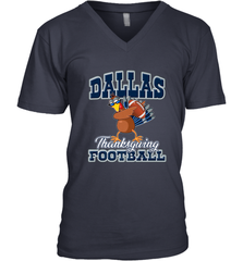 Dallas Thanksgiving Day Funny Turkey Playing Texas Football Premium T Shirt Men's V-Neck Men's V-Neck - FordPhuMy