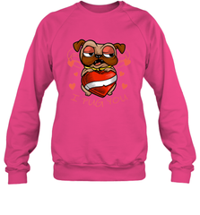 I Pug You Cute Valentines Day Love Heart Pug Dog Valentine Crewneck Sweatshirt Crewneck Sweatshirt - FordPhuMy