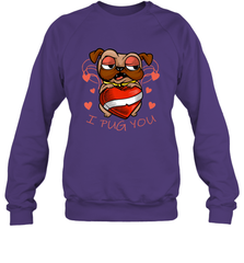 I Pug You Cute Valentines Day Love Heart Pug Dog Valentine Crewneck Sweatshirt Crewneck Sweatshirt - FordPhuMy