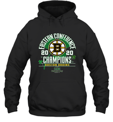 NHL ST PATRICK'S DAY Boston Bruins Fanatics 2020 Eastern Conference Champions Defensive Zone Hooded Sweatshirt