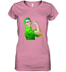 Rosie The Riveter St Patricks Day Women's V-Neck T-Shirt Women's V-Neck T-Shirt - FordPhuMy