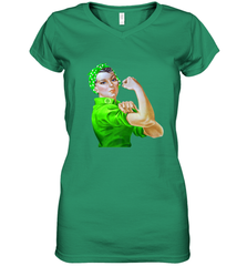 Rosie The Riveter St Patricks Day Women's V-Neck T-Shirt Women's V-Neck T-Shirt - FordPhuMy