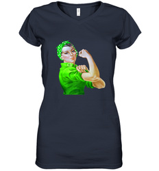 Rosie The Riveter St Patricks Day Women's V-Neck T-Shirt