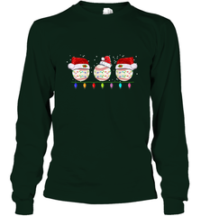 Three Baseball Balls Christmas Gift Santa Xmas lights Snow Long Sleeve T-Shirt Long Sleeve T-Shirt - FordPhuMy